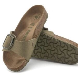 Birkenstock Madrid Big Buckle Slide Sandal- Faded Khaki